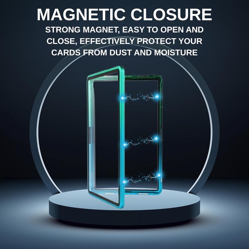 RedCap Magnetic Aluminum Graded PSA Slab Guard UV Resistant Glass 35PT Premium Protector Display Case For Standard PSA CGC Graded Sport Trading Cards - Aqua Storm - Image 4
